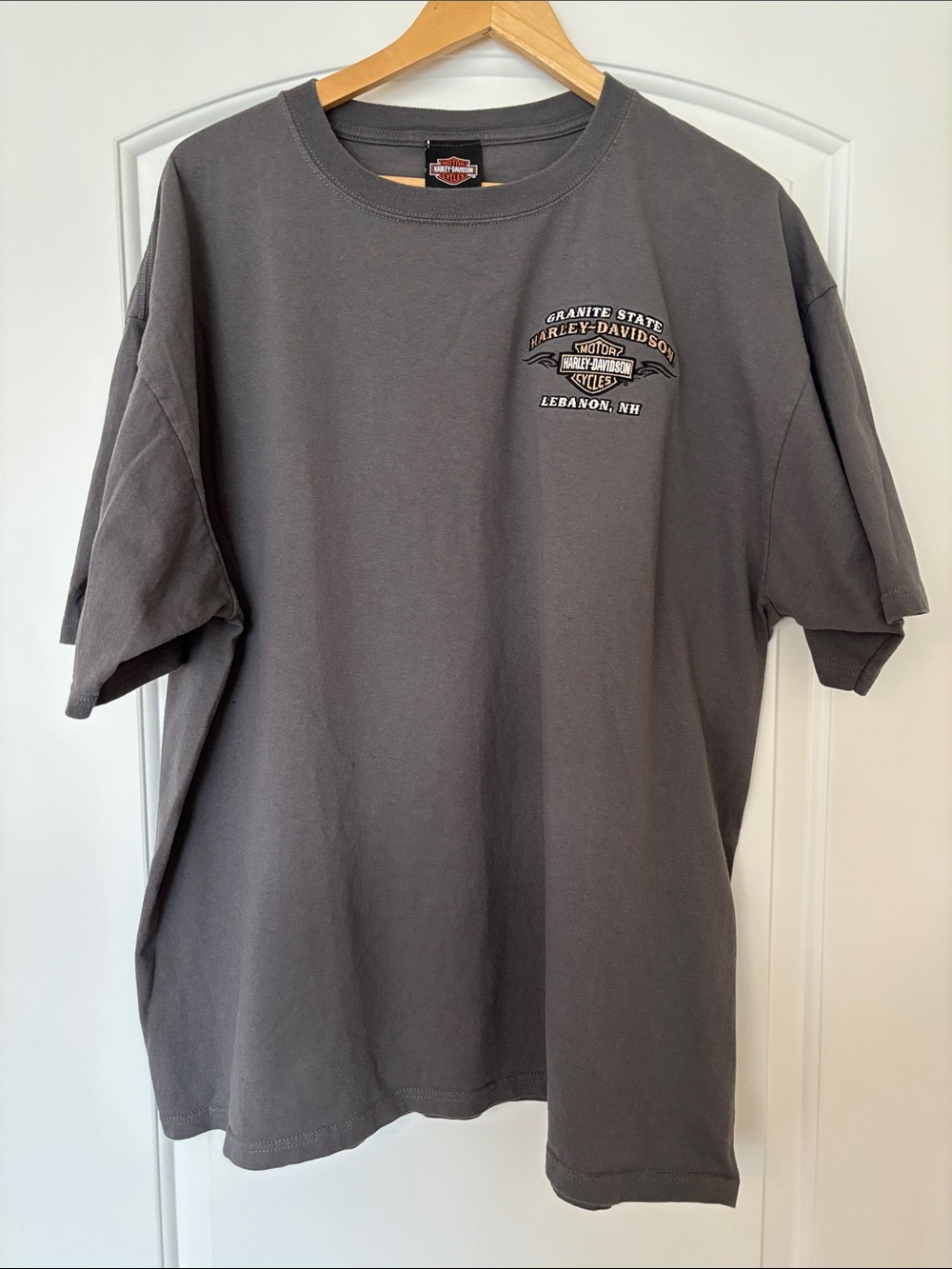 Harley-Davidson Granite State NH Gray Embroidered T-Shirt Menβs 2XL EUC